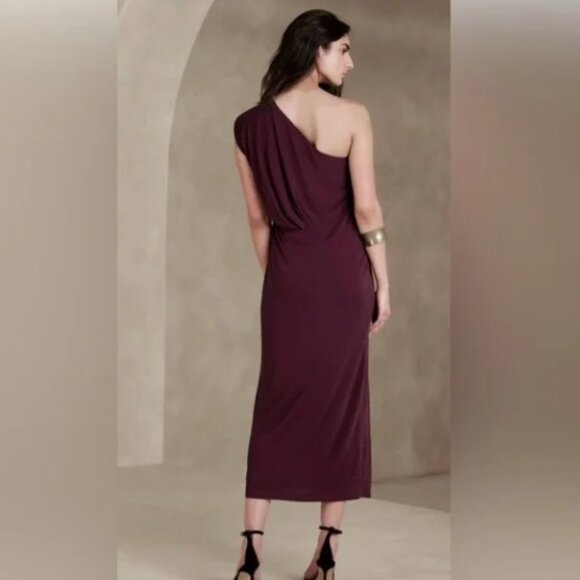Banana Republic Purple Midi Dress Women's Size S - Picture 3 of 7